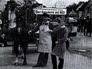 mit dem Pferdefuhrwerk 1982 auf dem Stadtfest - Bodo Kürschgen mit seinem Neffen, Kai Kürschgen